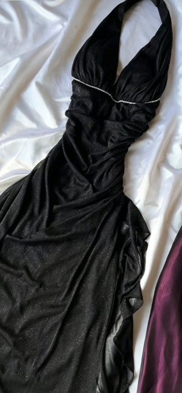 Classy Black Evening Dress Sheath Chiffon Long Formal Dress DP05768
