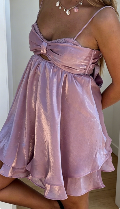 Simple Spaghetti Straps Short Summer Dress Satin Sheath Beach Party Dress Sleeveless Birthday Dress DP05811