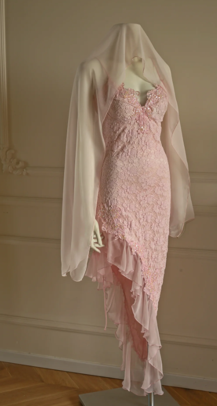Chic Pink Short Homecoming Dress Spaghetti Straps Sheath Lace Birthday Dress Sleeveless Party Dress  DP05853