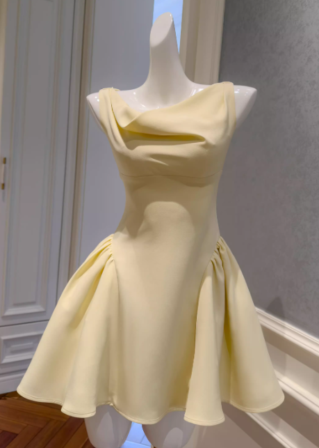 Chic Apricot Short Homecoming Dress A-Line Chiffon Birthday Dress Sleeveless Party Dress  DP05860