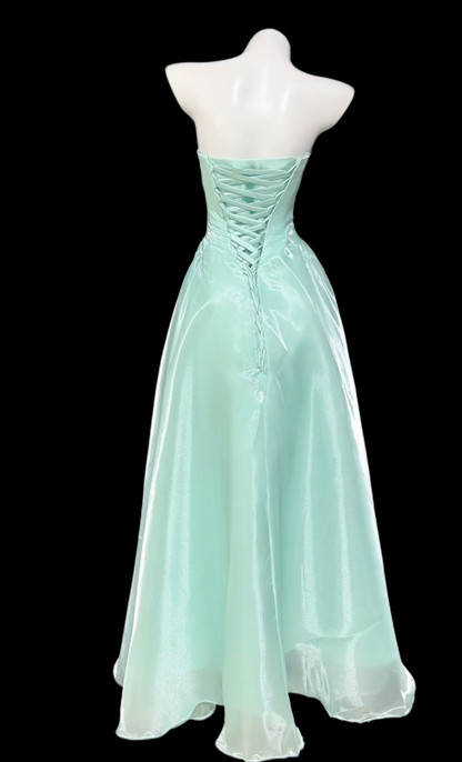 Elegant Sweetheart A-Line  Chiffon Long Evening Dress Tiffany Blue Birthday Dress DP05923