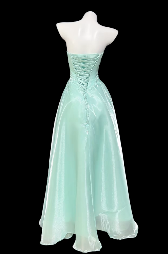 Elegant Sweetheart A-Line  Chiffon Long Evening Dress Tiffany Blue Birthday Dress DP05923