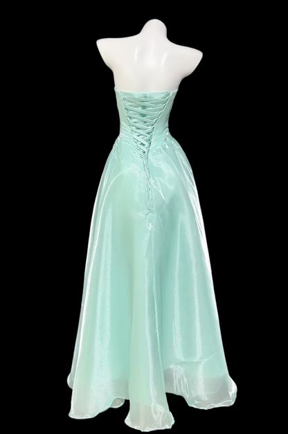 Elegant Sweetheart A-Line  Chiffon Long Evening Dress Tiffany Blue Birthday Dress DP05923