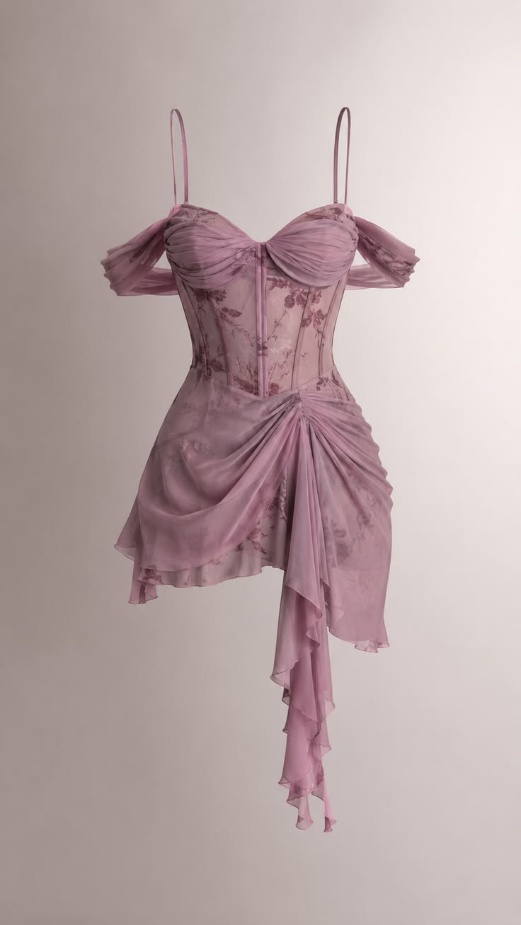 Chic Pink Short Party Outfit Spaghetti Straps Sheath Chiffon Birthday Dress DP05957