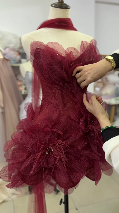 maroon birthday dress Burgundy Sweet 16 Quinceanera Dress With Applique Charro Mexican Girls Birthday