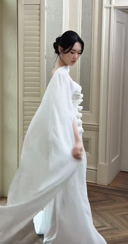 Elegant White Wedding Dress Sweetheart Sheath Bridal Dress Chiffon Bridal Gown DP06013