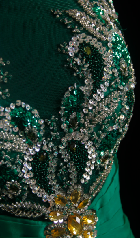 Elegant A-Line Chiffon Green Mother of Bridal Dress DP06023