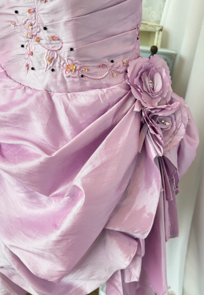 Sexy Strapless Birthday Dress Satin Sheath Party Dress Pink Hoco Dress DP06126