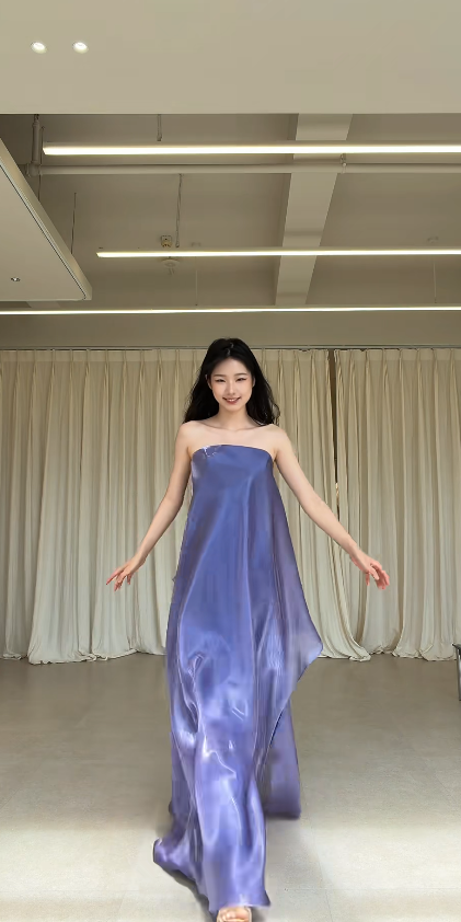 Simple Purple Long Evening Dress Chiffon Sheath Formal Dress DP06139