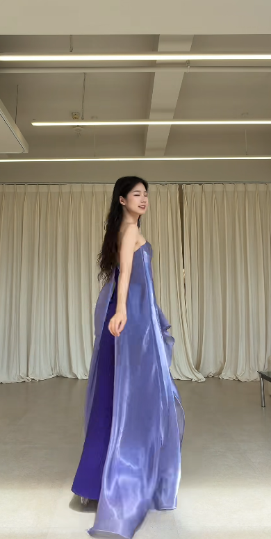 Simple Purple Long Evening Dress Chiffon Sheath Formal Dress DP06139