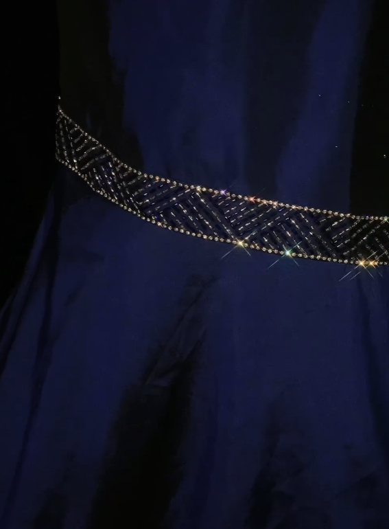 Chic Navy Blue Long Evening Dress Satin Mermaid Formal Dress DP06144