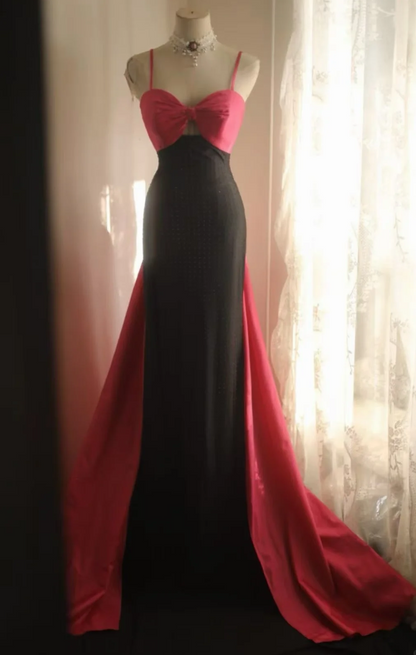 Chic Black Long Evening Dress Chiffon Sheath Formal Dress DP06146