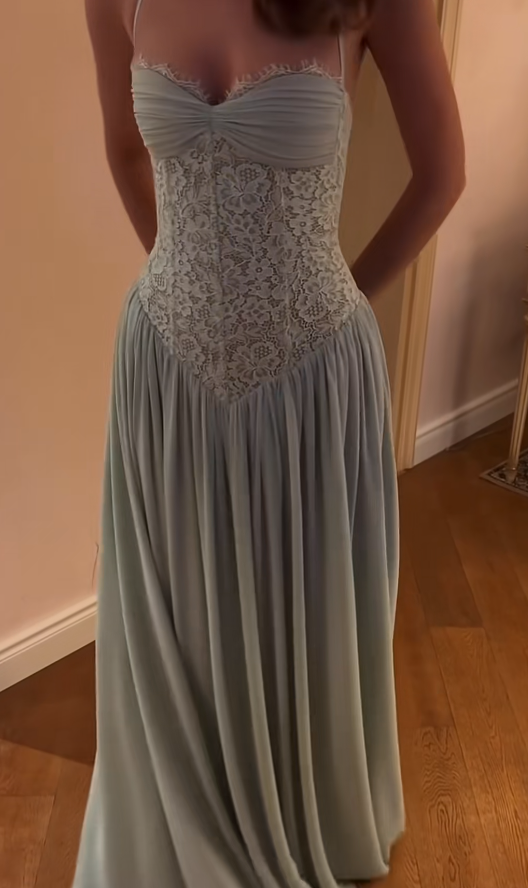 Chic Blue Prom Dress Halter Sheath Chiffon Long Evening Dress DP06188