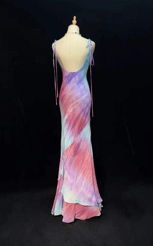Chic Chiffon Evening Dress Straps Sheath Prom Dress DP06249