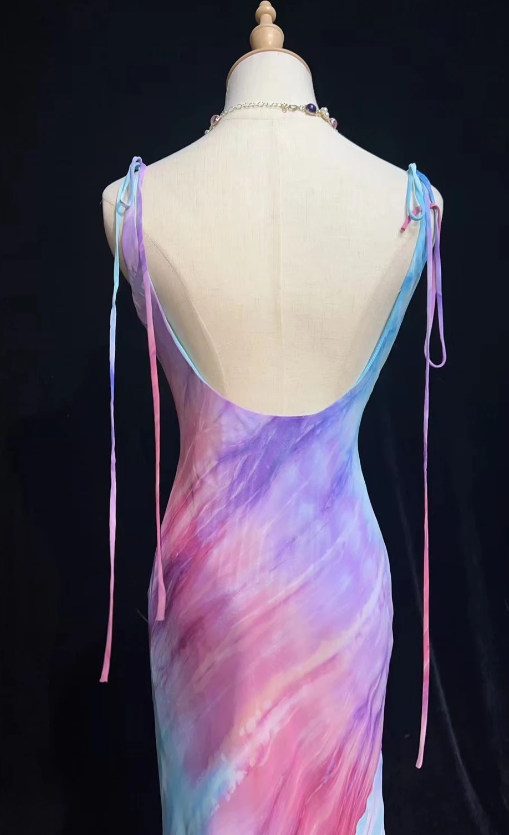 Chic Chiffon Evening Dress Straps Sheath Prom Dress DP06249