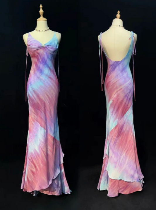 Chic Chiffon Evening Dress Straps Sheath Prom Dress DP06249