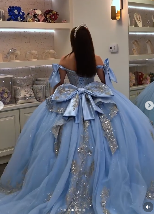Fairy Blue Quinceanera Dress Sweetheart Ball Gown Birthday Dress Tulle Appliques 16th Birthday Dress DP06272