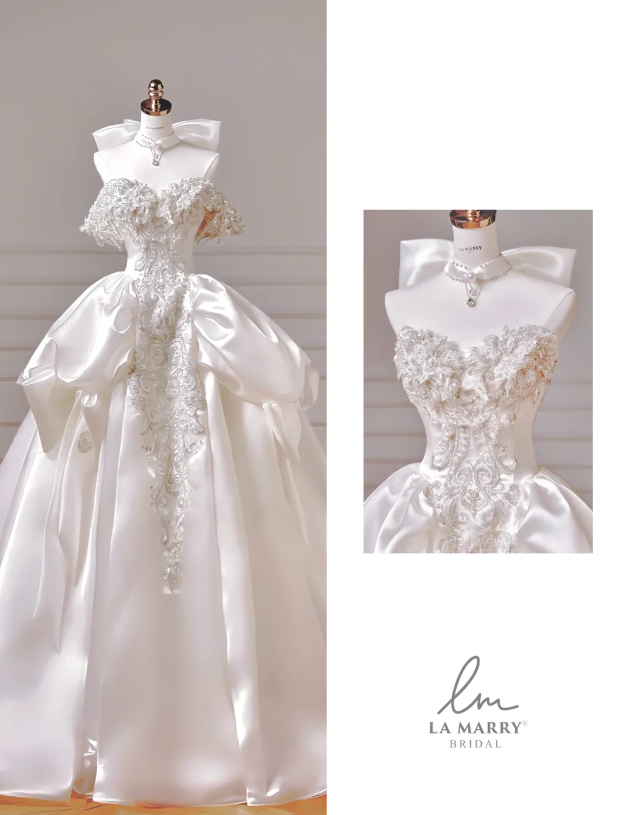 Timeless Strapless A-Line Wedding Dress White Bridal Gown Satin Bridal Dress DP06292
