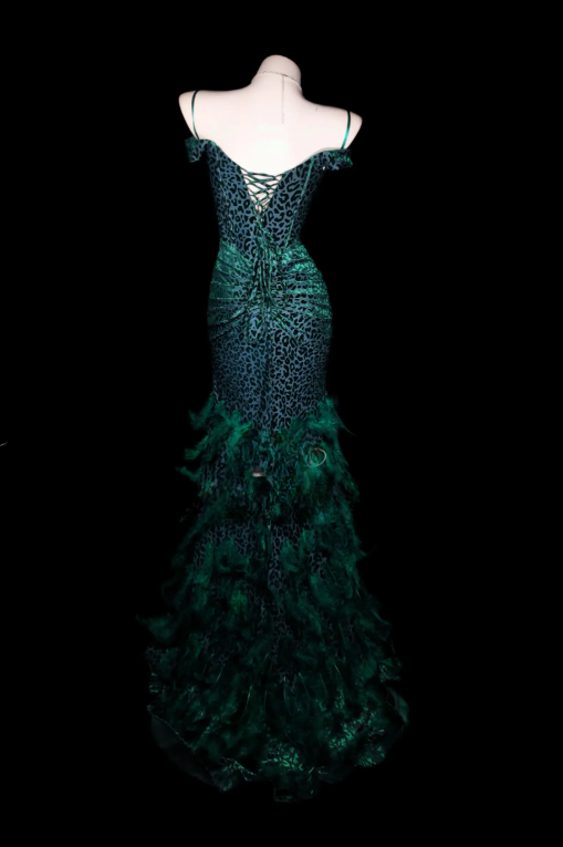 Glam Jade Prom Dress Sheath Dress for Party Satin Evening Dress DP06332