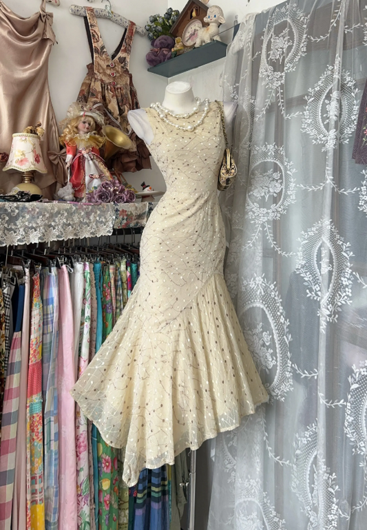 Sexy Yellow Short Prom Dress Round Mermaid Hoco Dress Lace Birthday Dress DP06397