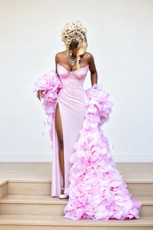 Chic Pink Prom Dress Sweetheart Sheath Satin Long Evening Dress DP06433