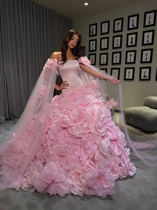 Elegant Pink Prom Dress A-Line Satin Long Evening Dress DP06456