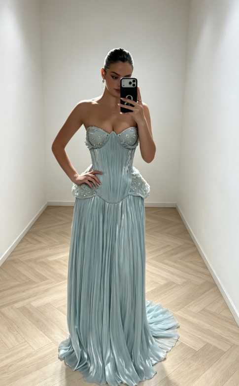 Elegant Tiffany Blue Prom Dress Sweetheart Sheath Chiffon Long Evening Dress DP06464