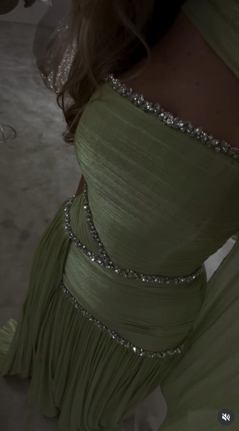 Elegant Green Prom Dress Strapless Sheath Chiffon Long Evening Dress DP06465