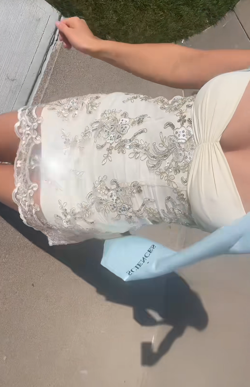 Sexy Ivory Short Homecoming Dress Sweetheart Sheath Chiffon Applique Birthday Dress DP06572