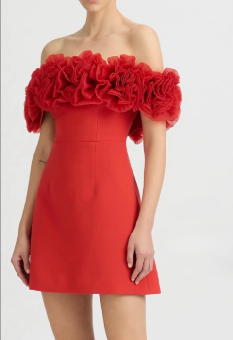 Elegantes rotes kurzes Heimkehrkleid Chiffon Etui 16. Geburtstag Kleid DP06649