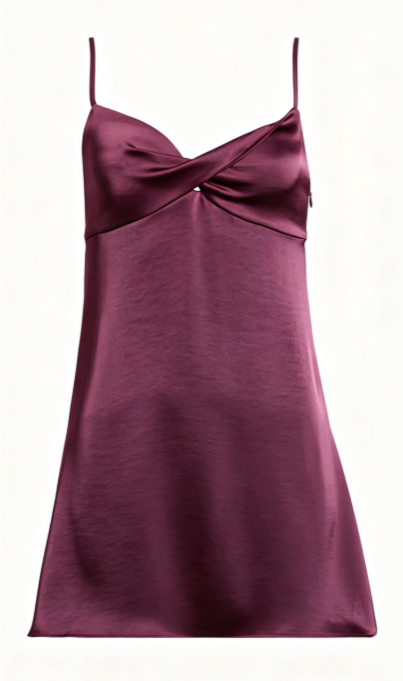 Chic Burgundy Short Homecoming Dress Satin Sheath Birthday Dress DP06675