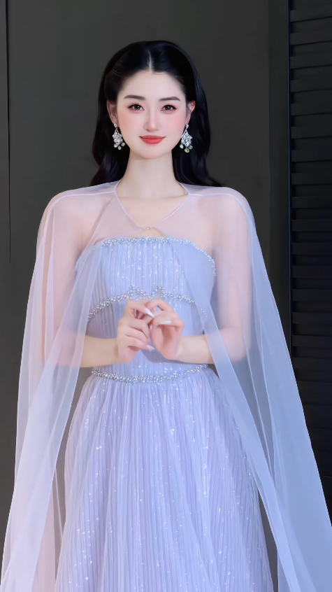 Elegant Purple Evening Dress A-Line Tulle Long Prom Dress DP06705