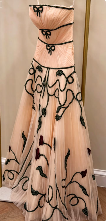 Chic Champagne Long Evening Dress A-Line Chiffon Prom Dress DP06769