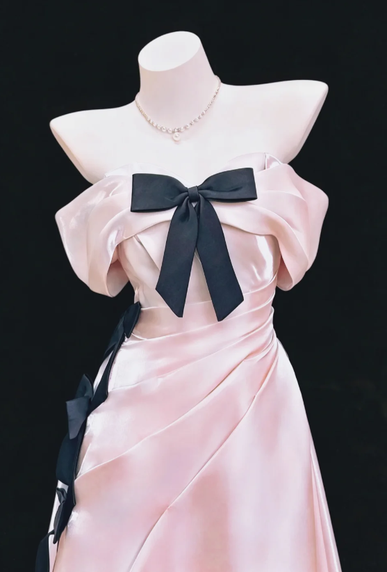 Elegant Pink Prom Dress Sheath Satin Long Evening Dress DP06788