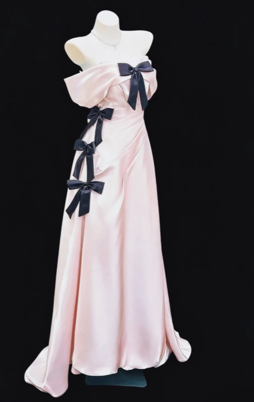 Elegant Pink Prom Dress Sheath Satin Long Evening Dress DP06788