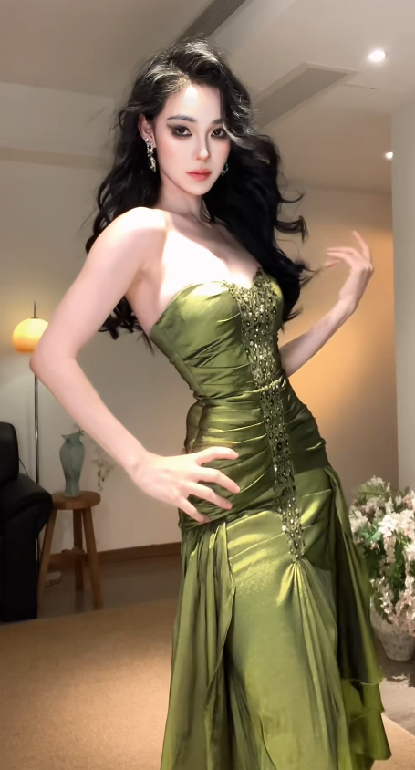 Elegant Green Prom Dress Sheath Satin Long Evening Dresss DP06790
