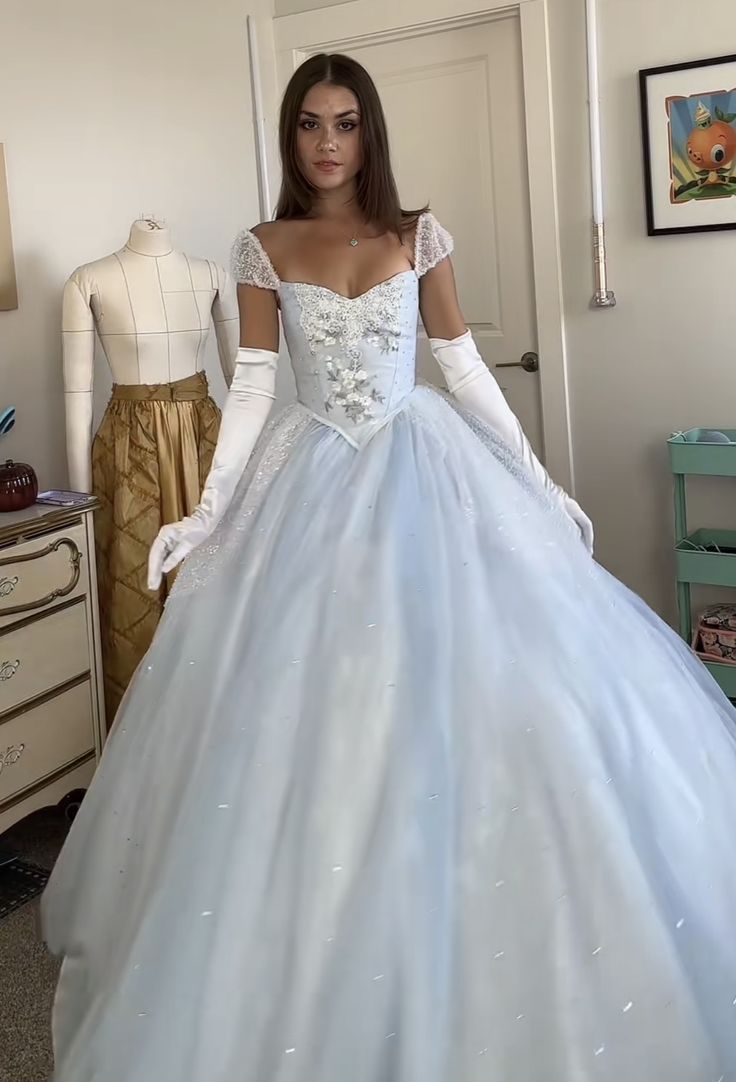 Elegant Pale Blue Prom Dress A-Line Tulle Long Evening Dress DP06797