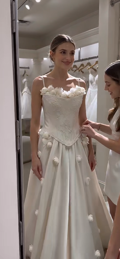 Chic White Bridal Gown A-Line Satin Wedding DressDP06834