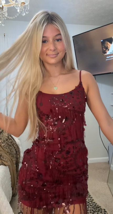 Glamours Burgundy Birthday Dress Sheath Beaded Hoco Dress DP06852