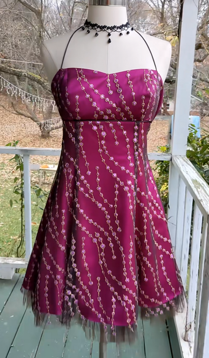 Glamours Hot Pink Birthday Dress Sheath Chiffon Beaded Hoco Dress DP06853