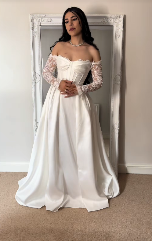 Simple A-Line Birdal Gown White Wedding Dress DP06887