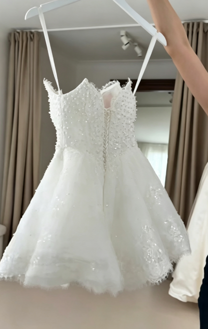 Simple A-Line Birdal Gown White Short Wedding Dress DP06889