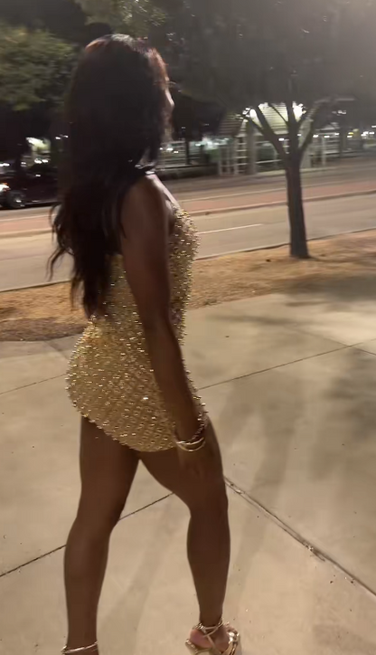 Chic Sheath Short Birthday Dress Gold Homecoming Dress DP06896