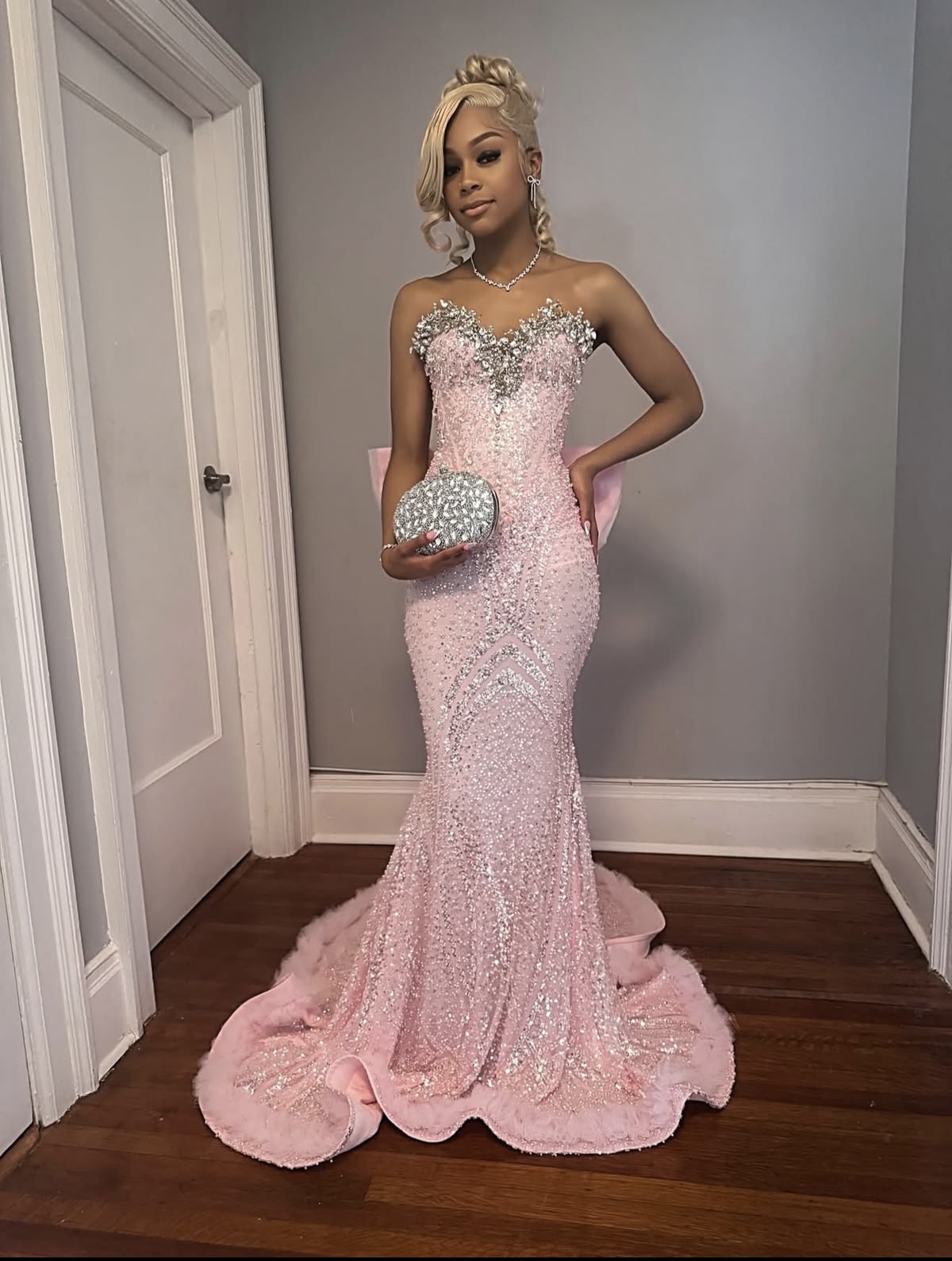 Pretty Pink Prom Dress Mermaid SequinsLong Evening Dress DP06953