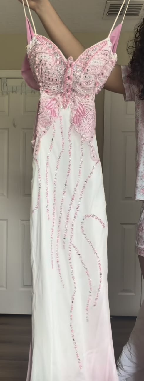 Pretty White Prom Dress Sheath Chiffon Beaded Long Evening Dress DP06959
