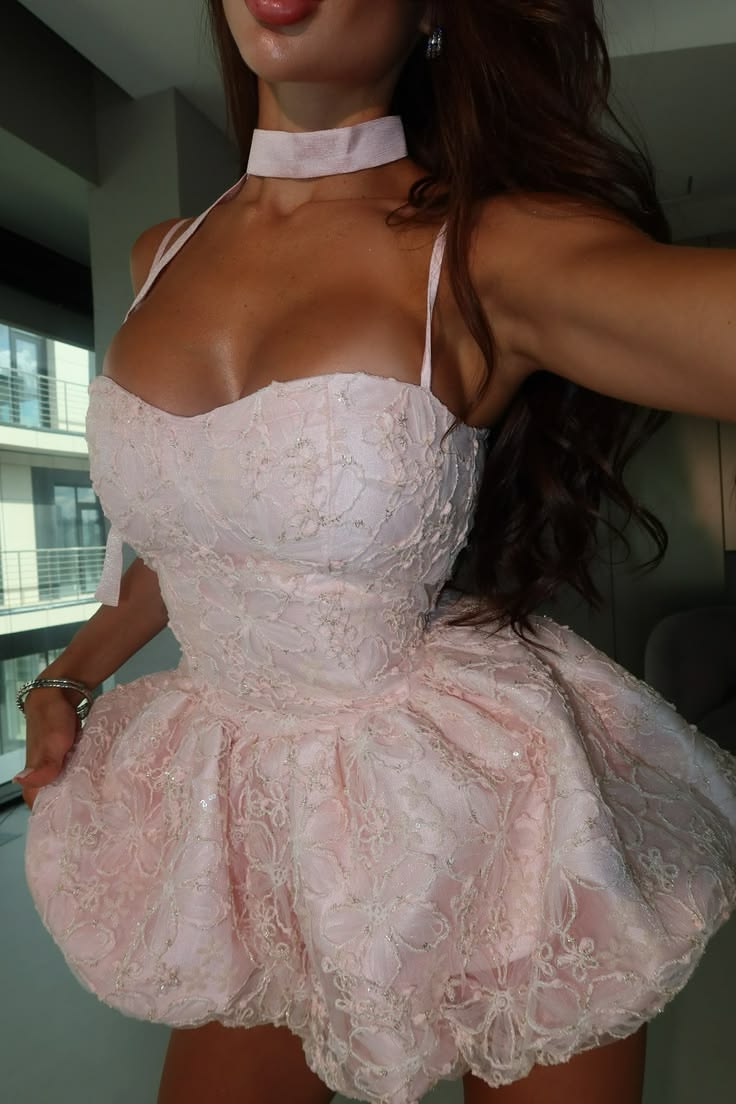 Pretty Pink A-Line Tulle  Short Homecoming Dress  DP06964