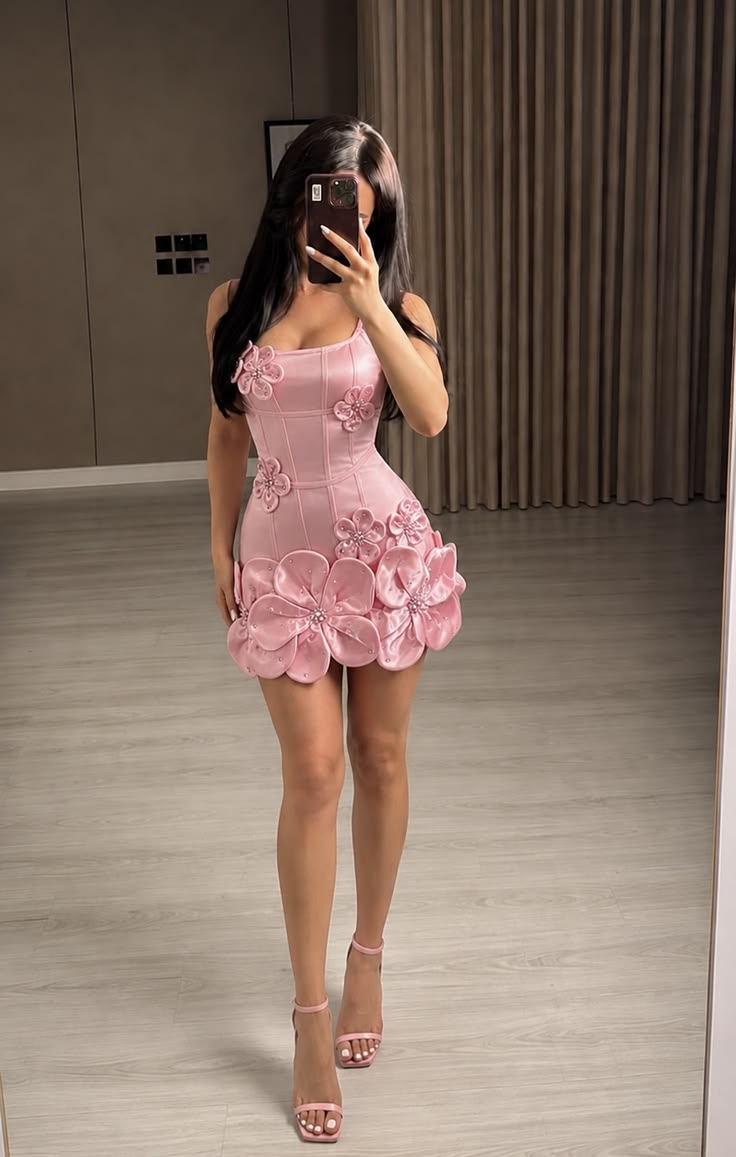 Pretty Pink Sheath Satin  Short Homecoming Dress  DP06965