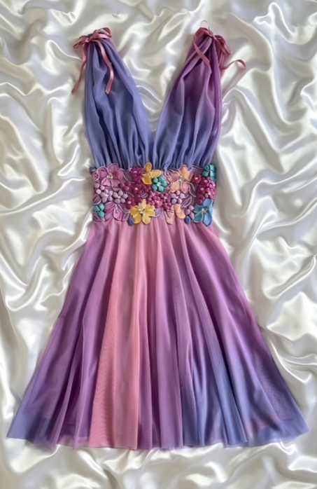 Chic Purple Short Homecoming Dress Sheath Chiffon Birthday Dress DP07007