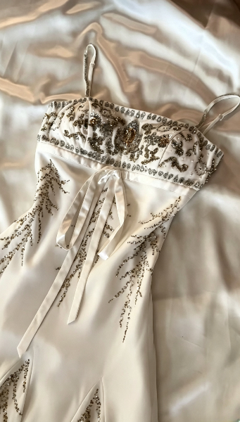 Chic White Short Homecoming Dress Sheath Chiffon Beaded Birthday Dress DP07011