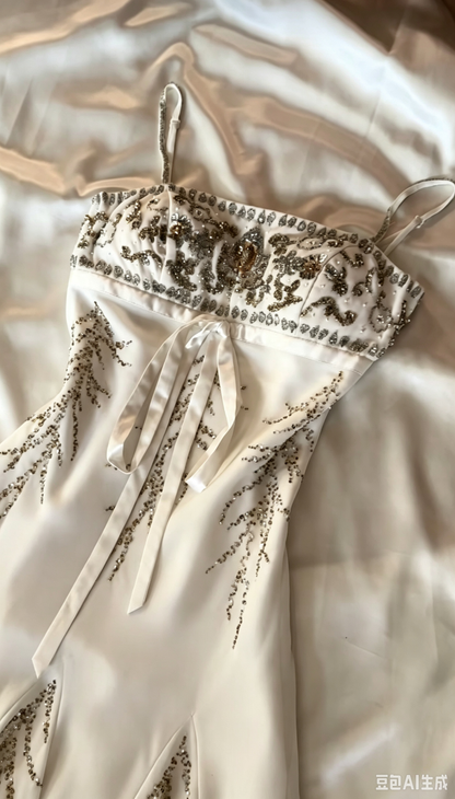 Chic White Short Homecoming Dress Sheath Chiffon Beaded Birthday Dress DP07011